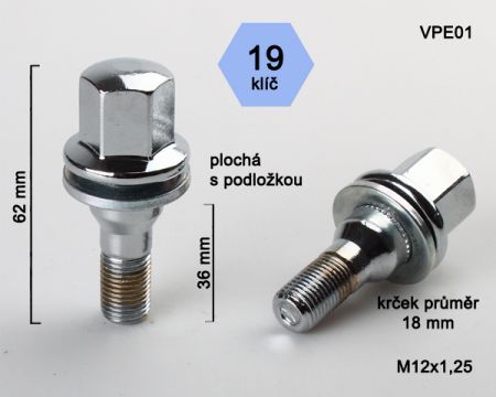 VPE 01 Originálna skrutka Peugeot/Citroen - kľúč 19