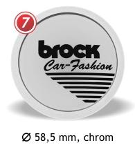 Stredová krytka Brock 58,5 chrom