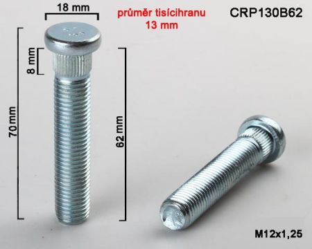 Štift náboja M12x1.25x62 mm