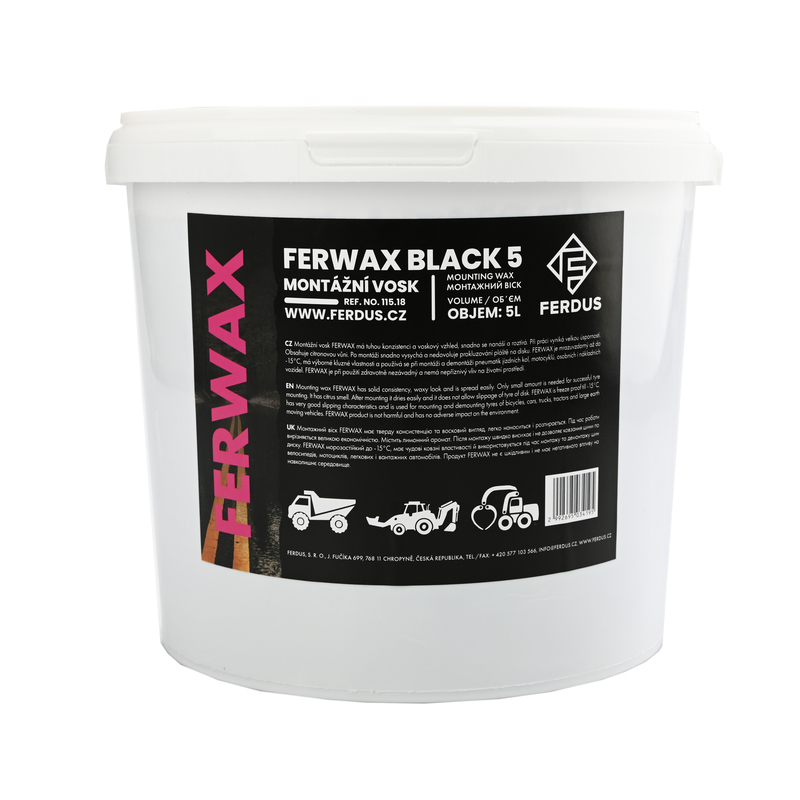 Montážny vosk FERWAX BLACK 5 litrov